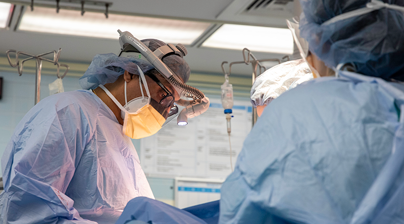 Bridgeport Hospital Amit Khanna, MD, performs surgery on a patient with colorectal cancer