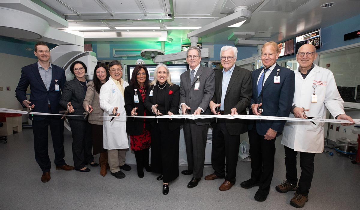 Cutting the ribbon for the new EP Lab at Bridgeport Hospital