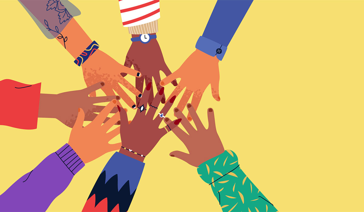 Diverse illustrative hands