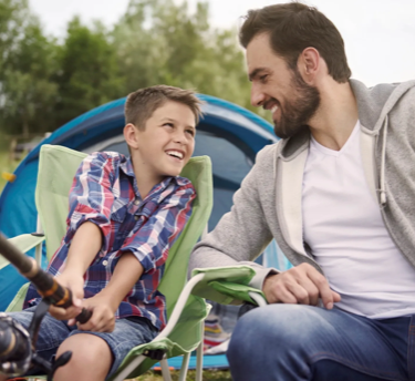 A father and son fishing